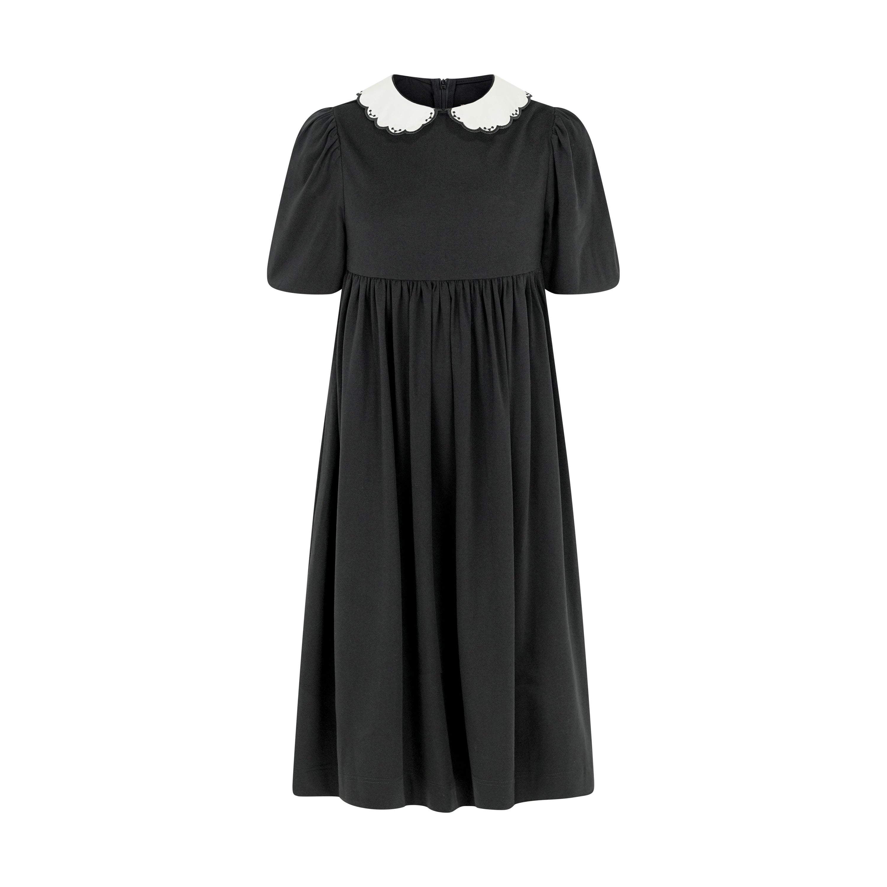 maxi dress high waisted contrast collar - black Lily and Todd maxi dress high waisted contrast collar - black Lily and Todd
