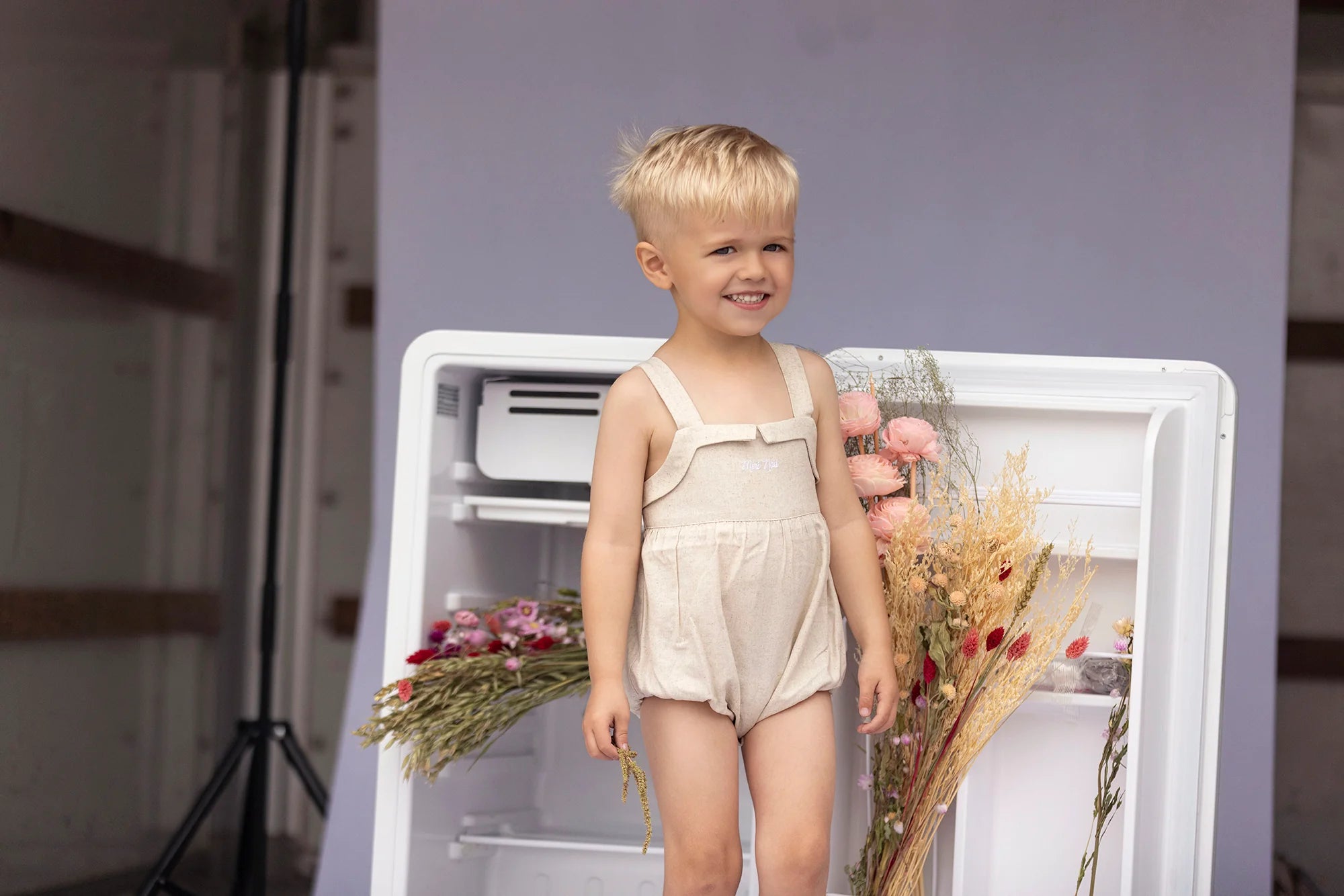 one piece pinafore - oatmeal-150 – Lily and Todd