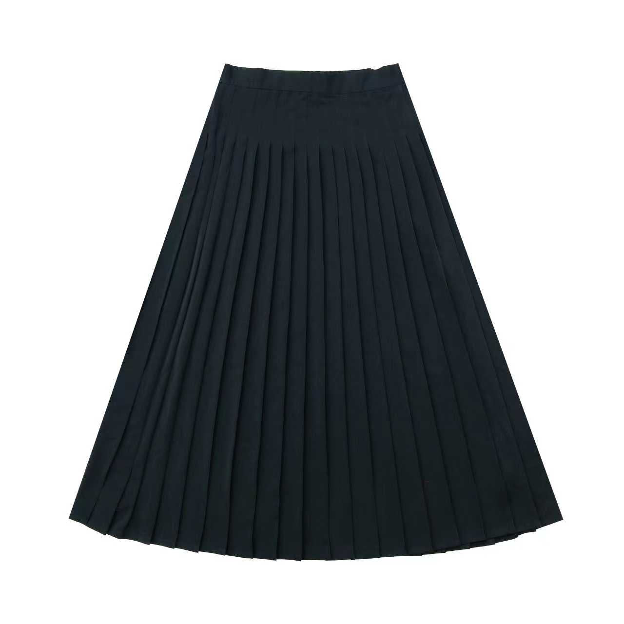 skirt pleated silk - black – Lily and Todd