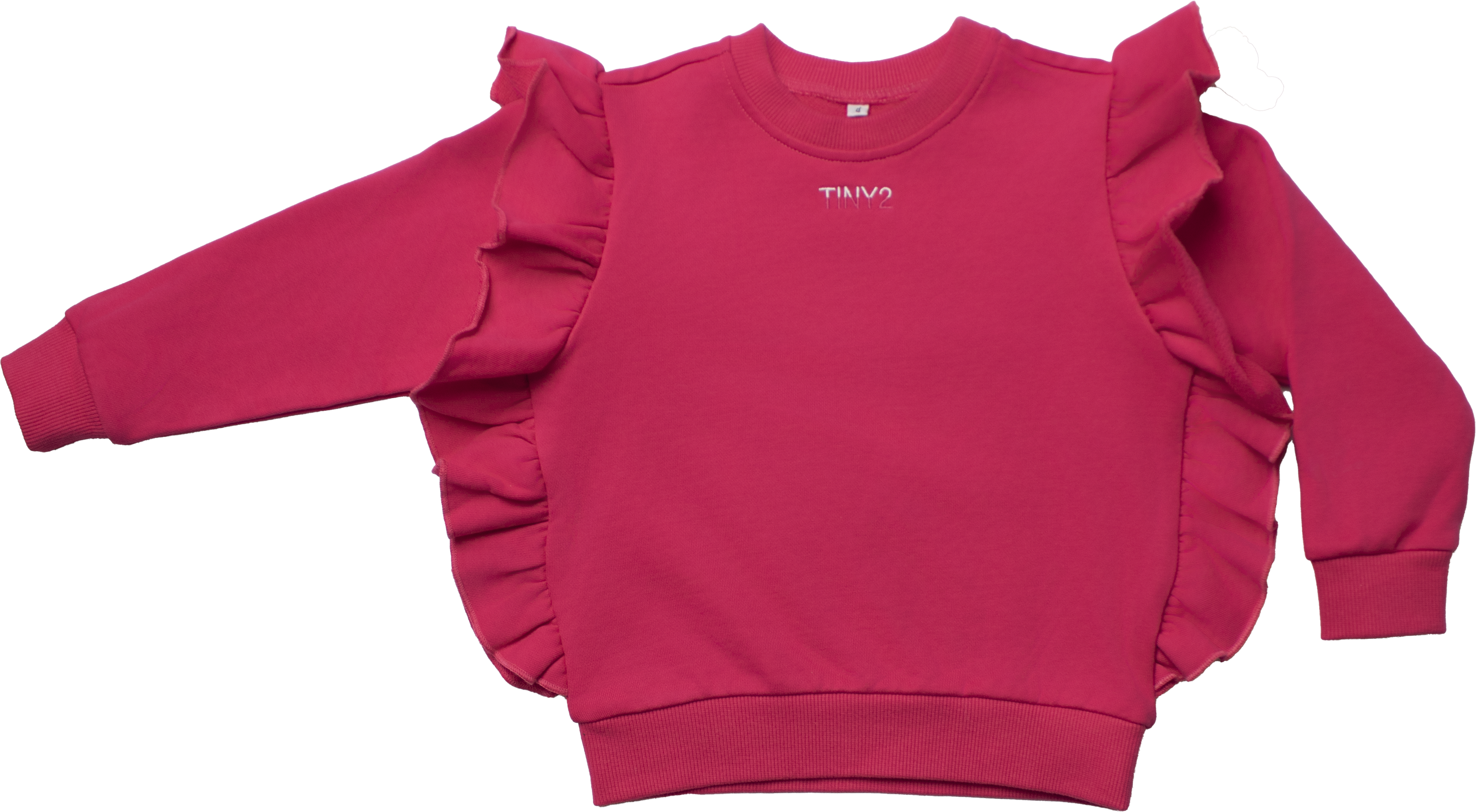 top l/s logo ruffle sweatshirt - hot pink – Lily and Todd