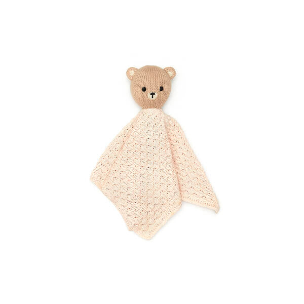 lovey scaled knit with bear - baby pink/natural