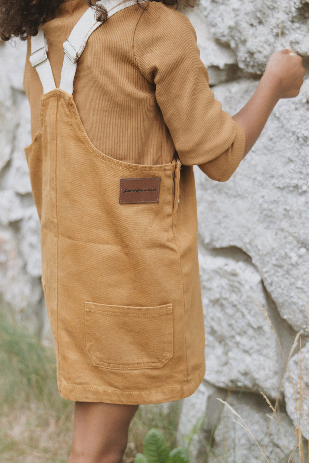 dress canvas front pocket jumper - ochre