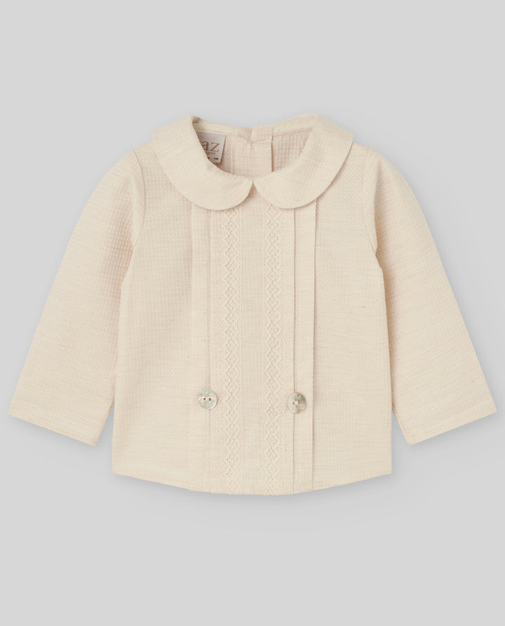 set outfit lace detail shirt and bloomer - light brown