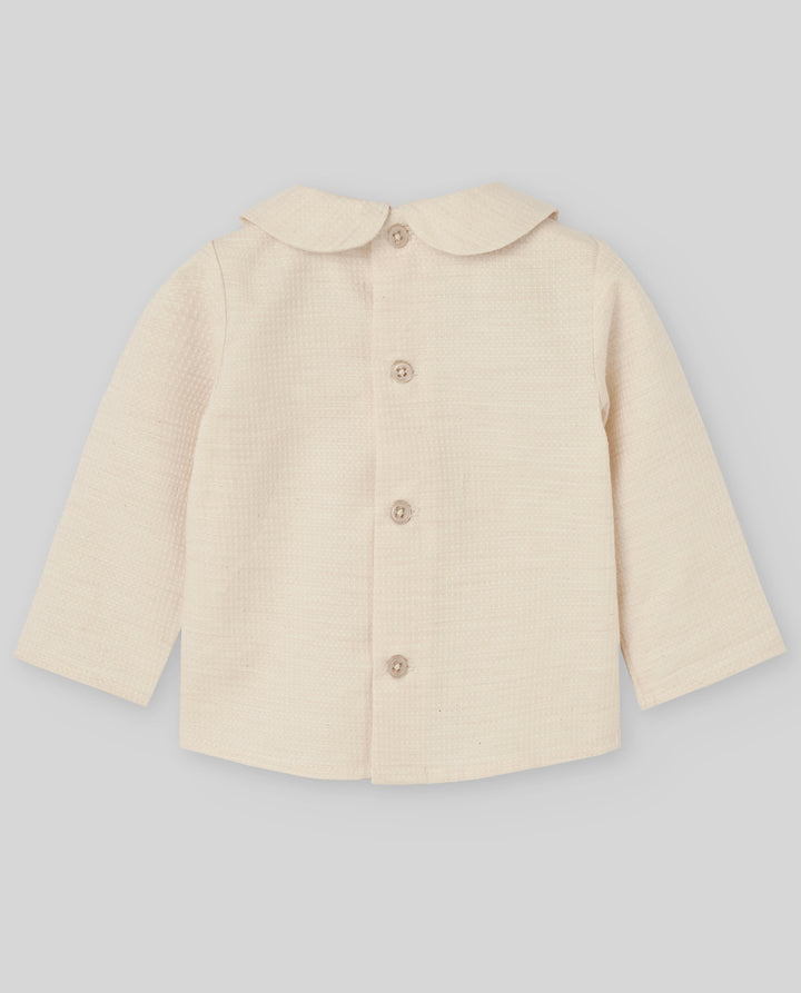 set outfit lace detail shirt and bloomer - light brown