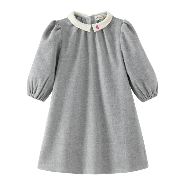 dress tucked with collar - grey