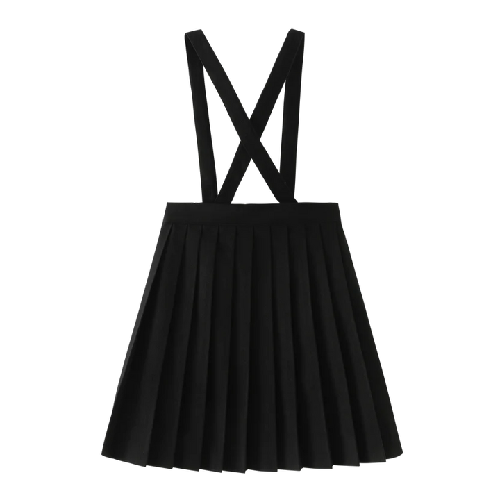 skirt scalloped suspender - black