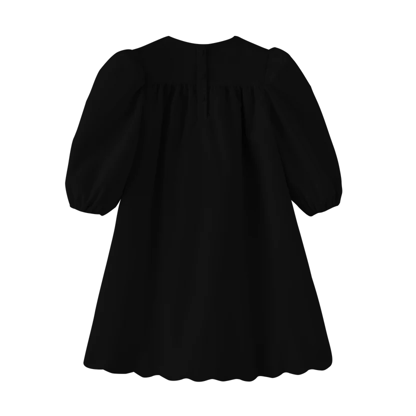 dress high waisted wool - black