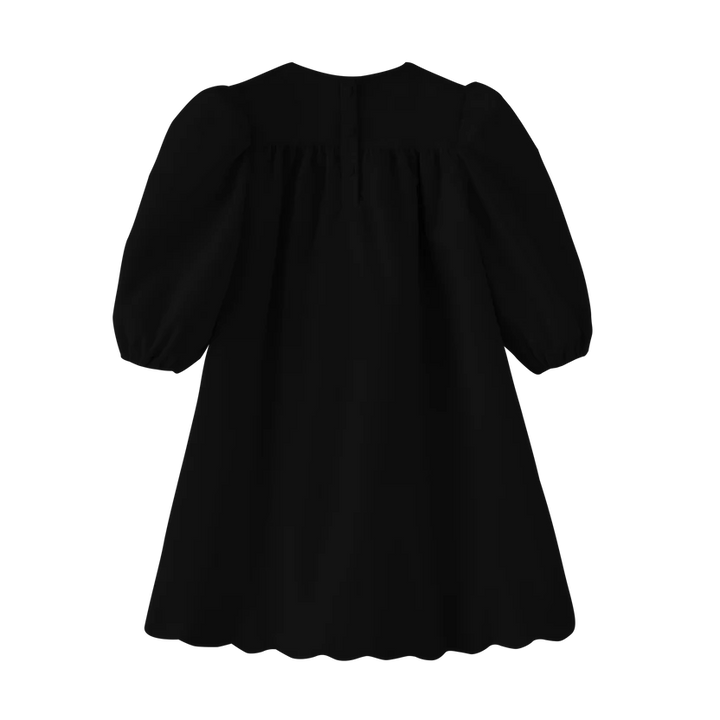 dress high waisted wool - black