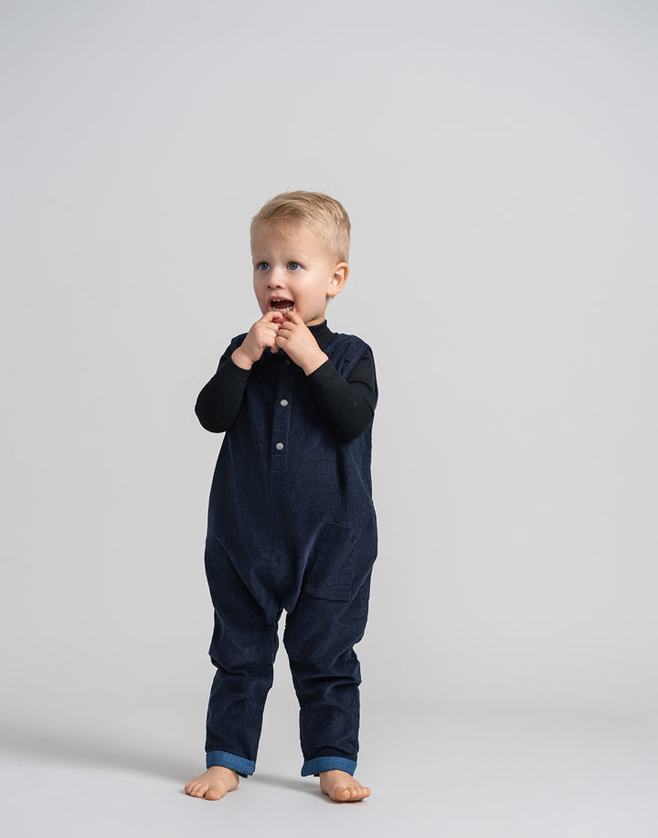 one piece corduroy romper - navy-8