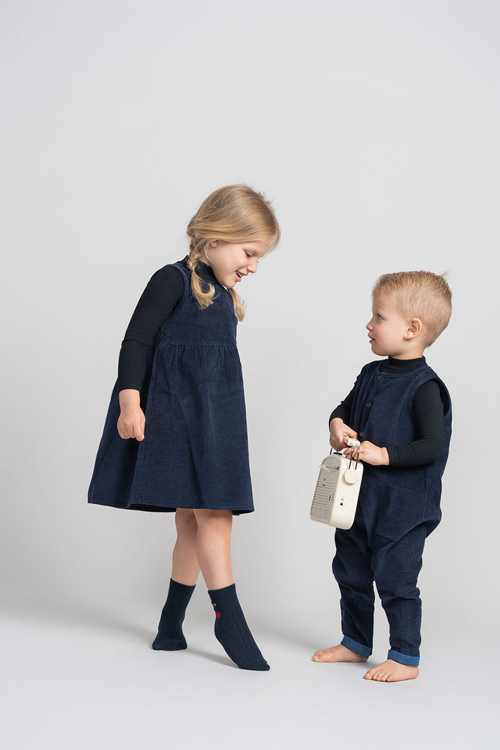 dress corduroy jumper trim pocket - navy-8