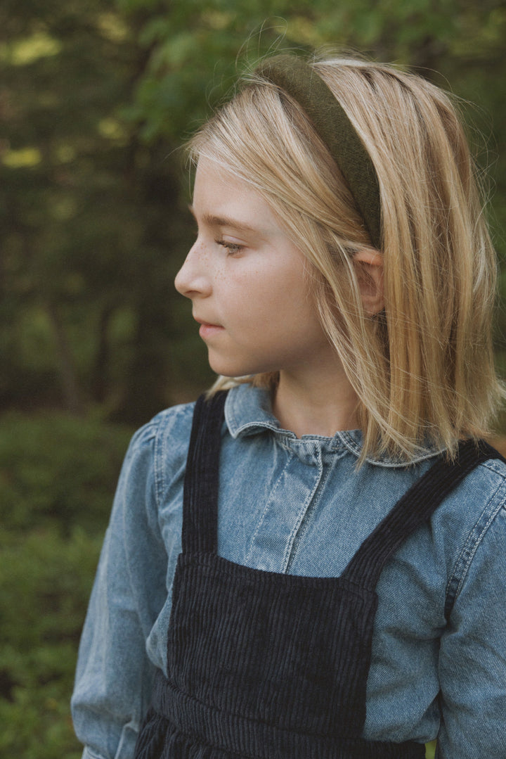 dress corduroy embroidered jumper - navy