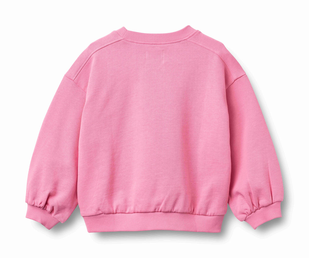 top l/s flower logo sweatshirt - pink