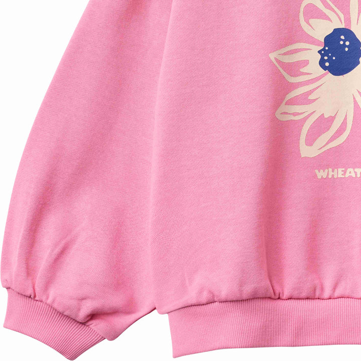 top l/s flower logo sweatshirt - pink