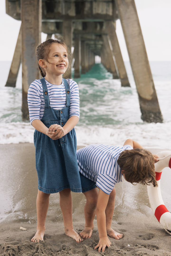dress denim button down jumper - blue denim