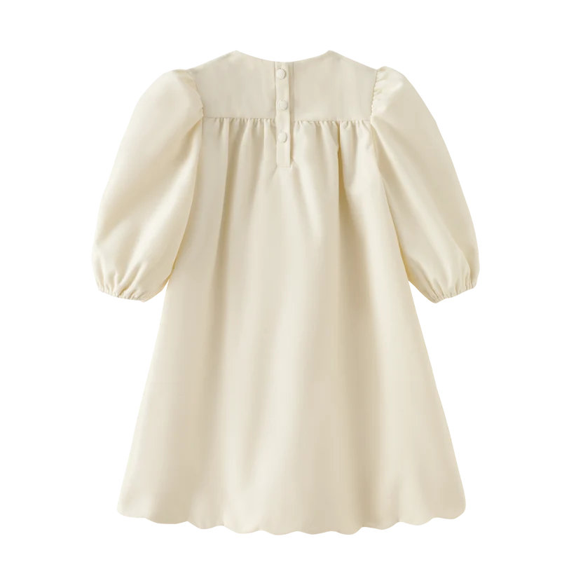 dress high waisted wool - cream