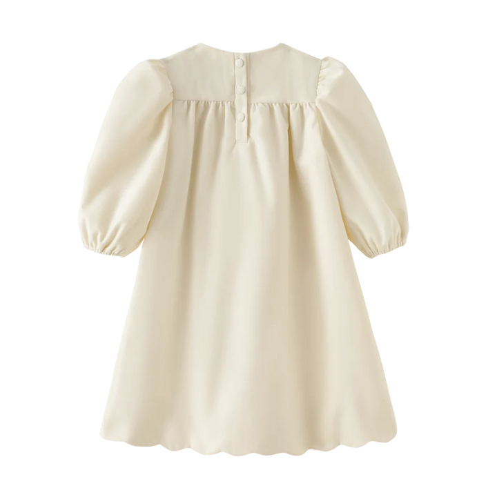 dress high waisted wool - cream
