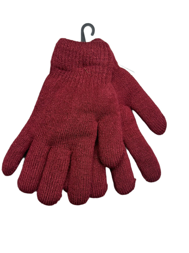 gloves double layer - burgundy