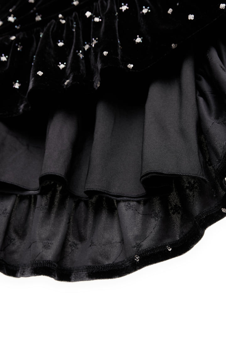 dress velour multi beads - black