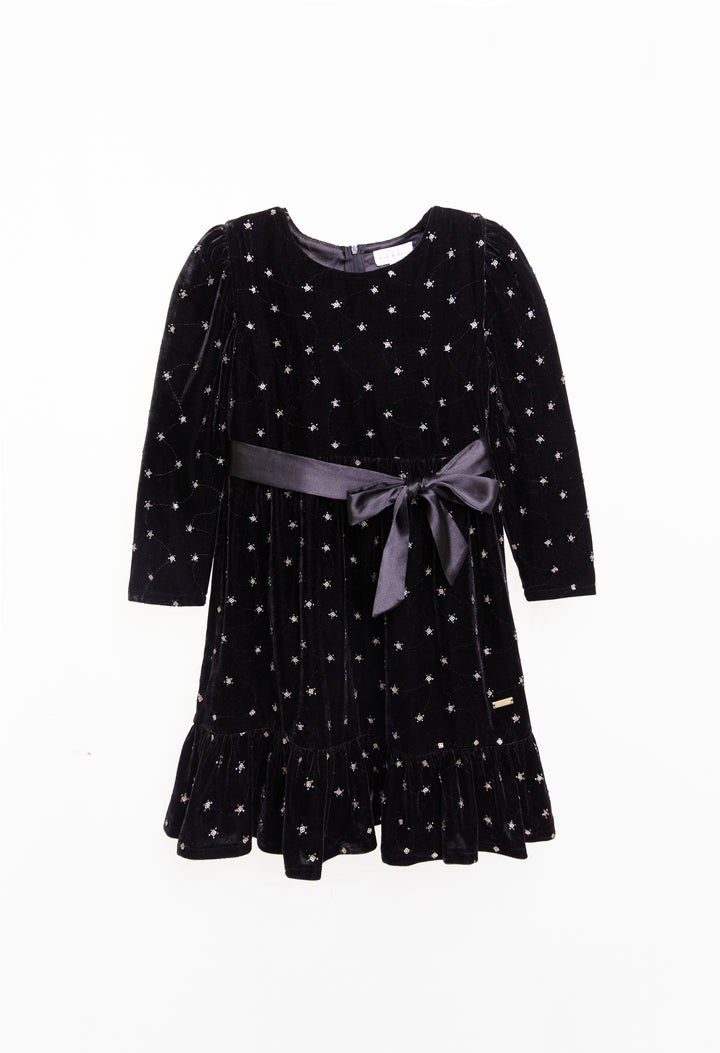 dress velour multi beads - black