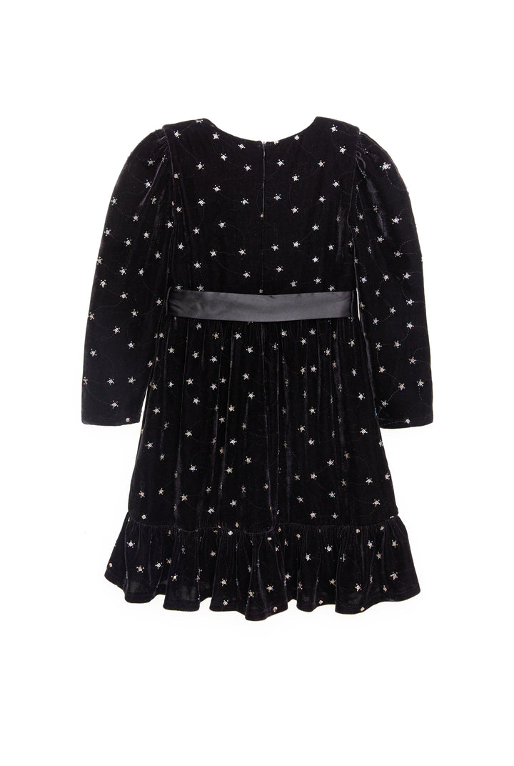 dress velour multi beads - black