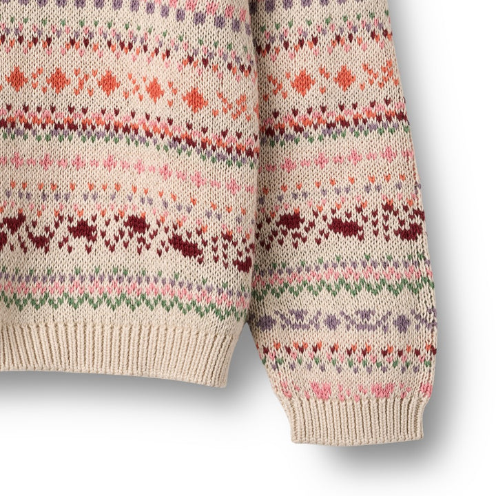 top l/s jacquard pullover sweater - multi