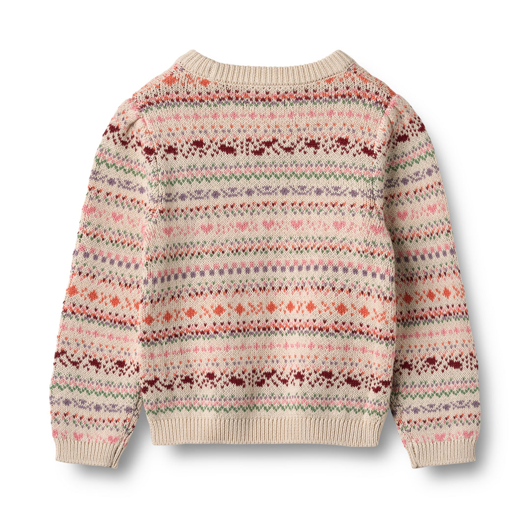 top l/s jacquard pullover sweater - multi