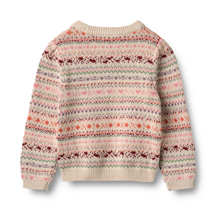 top l/s jacquard pullover sweater - multi