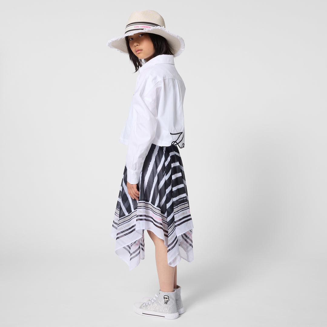 shirt l/s cropped logo blouse - white-10p