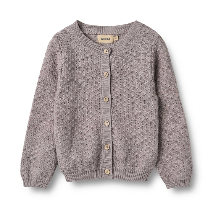 top l/s knitted cardigan - dusty purple