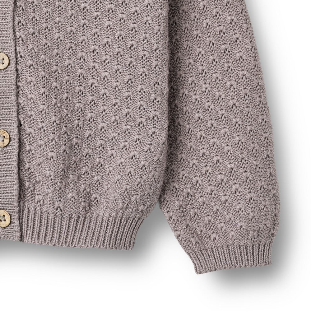 top l/s knitted cardigan - dusty purple