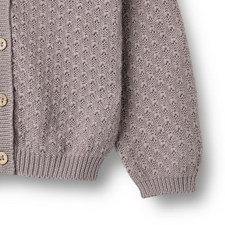 top l/s knitted cardigan - dusty purple