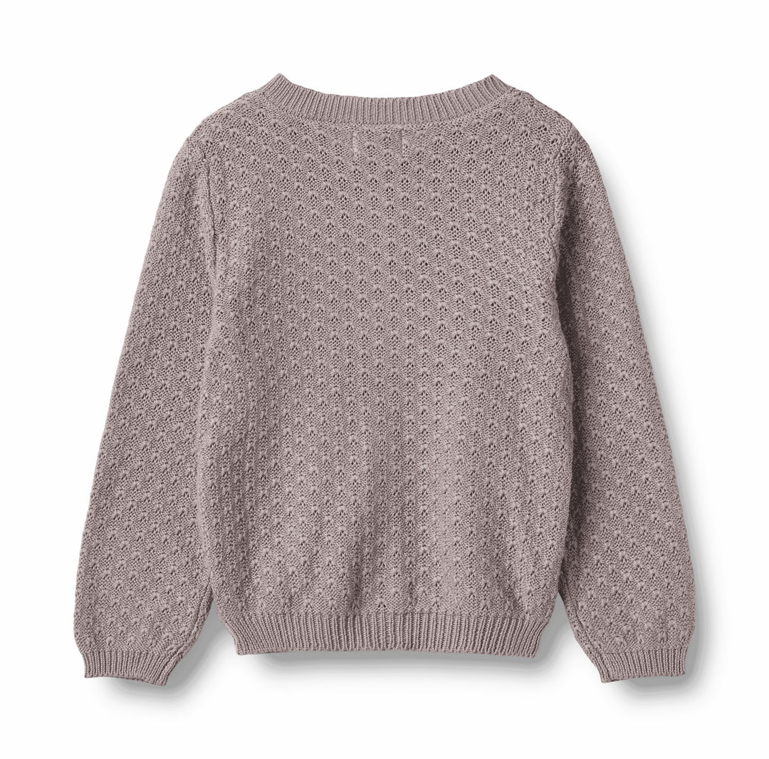 top l/s knitted cardigan - dusty purple