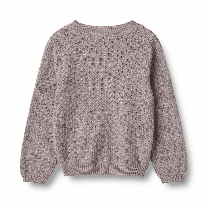 top l/s knitted cardigan - dusty purple