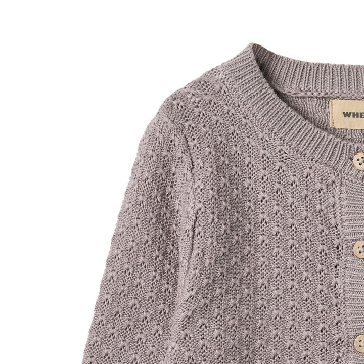 top l/s knitted cardigan - dusty purple