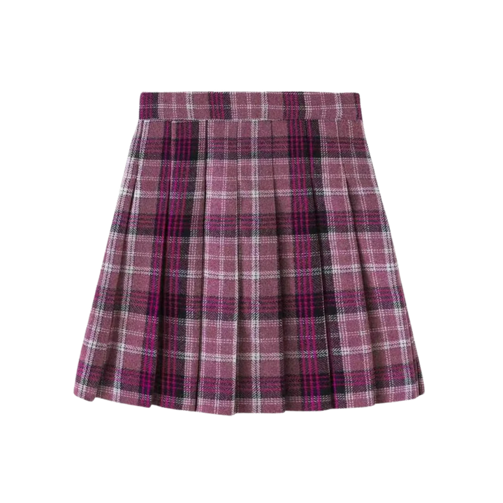 skirt plaid pleated - magenta plaid