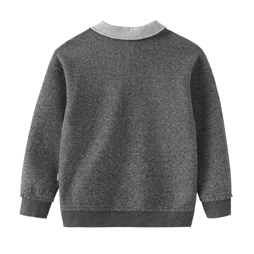 polo l/s contrast collar - grey