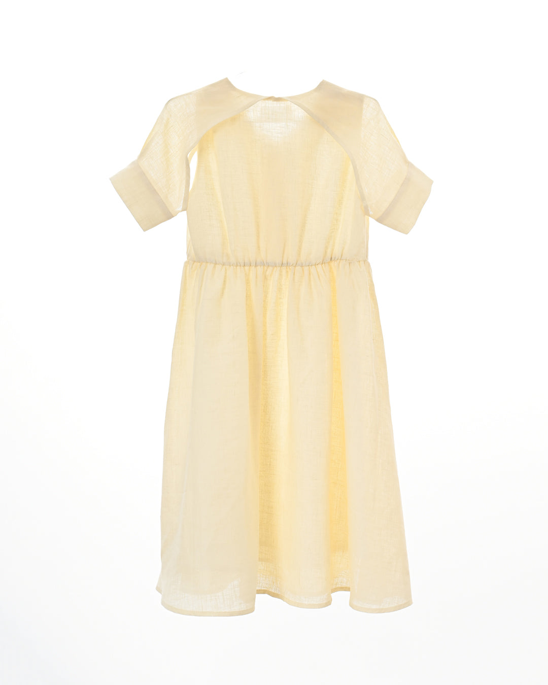dress s/s linen henley - light yellow