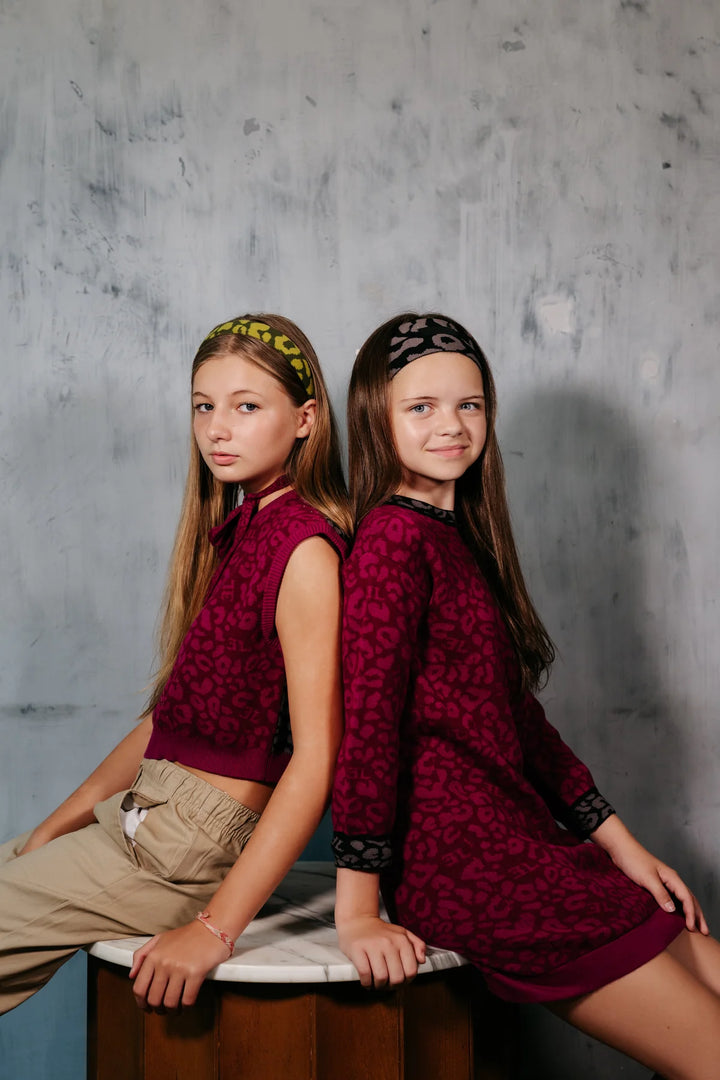 vest leopard print knit - raspberry-41
