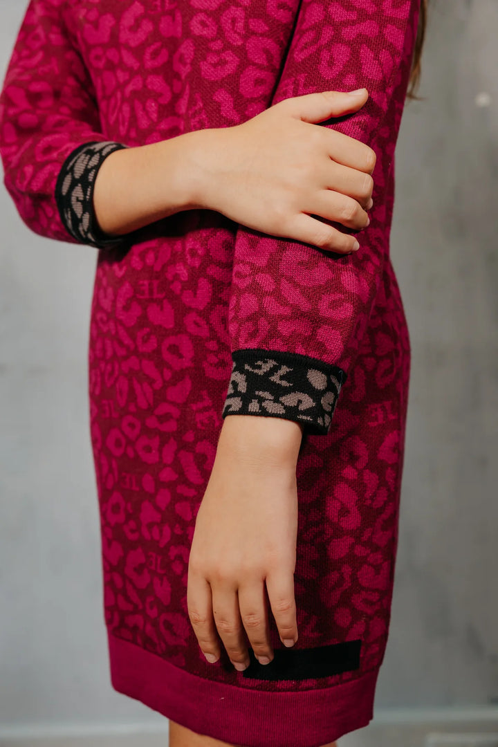 dress leopard print knit - raspberry-41
