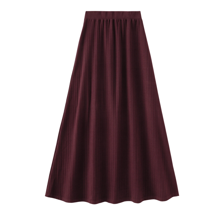 skirt ribbed maxi - burgundy