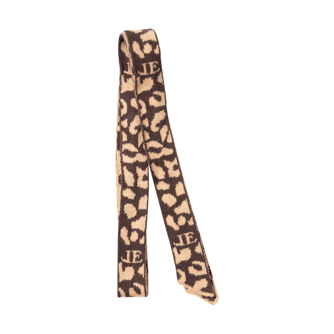 pony leopard knit ribbon - brown-493