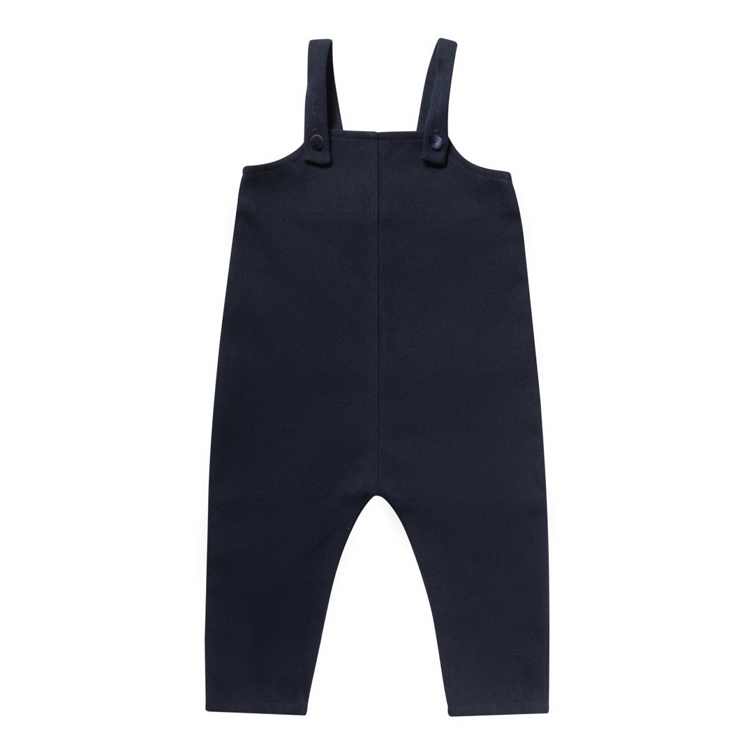 one piece wool long overalls - navy-8