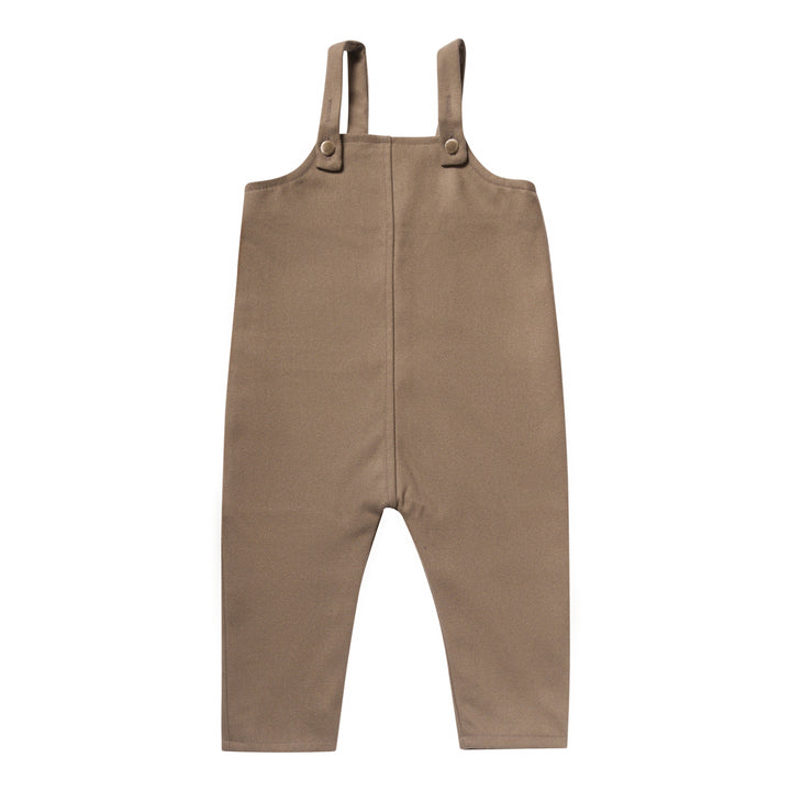 one piece wool long overalls - mocha-491
