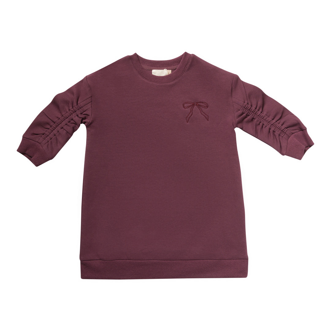 dress bow embroidered sweat - eggplant-84