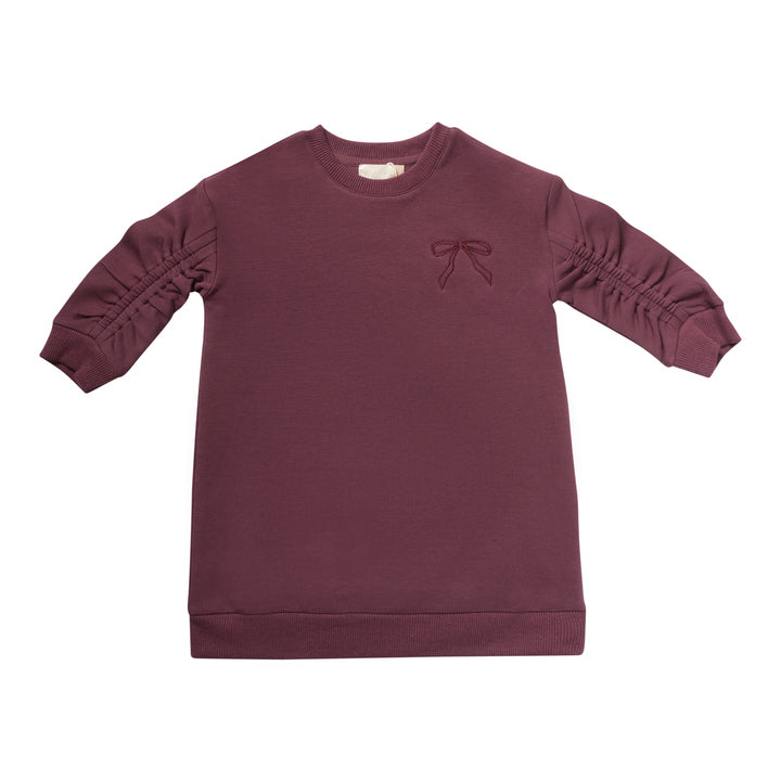 dress bow embroidered sweat - eggplant-84