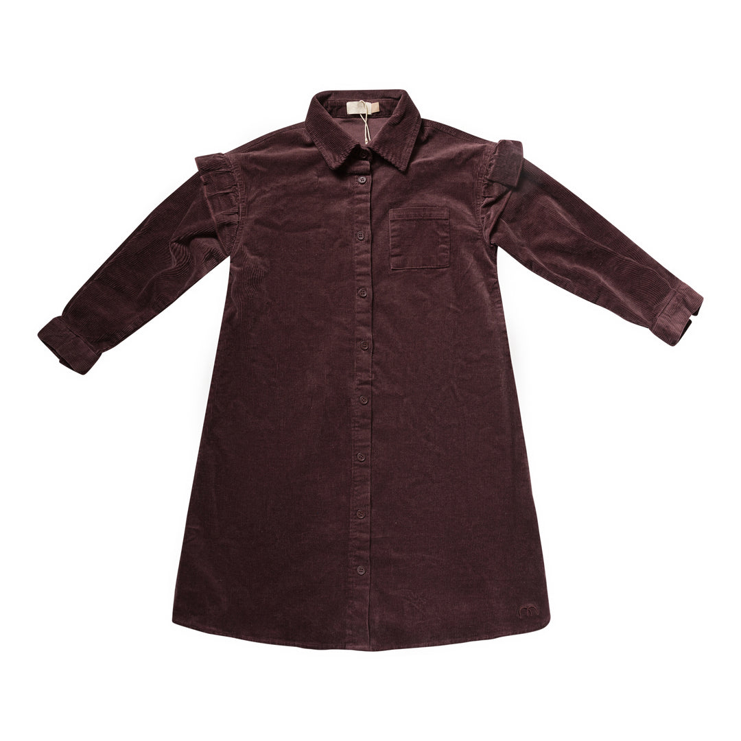 dress washed corduroy ruffled shirt style