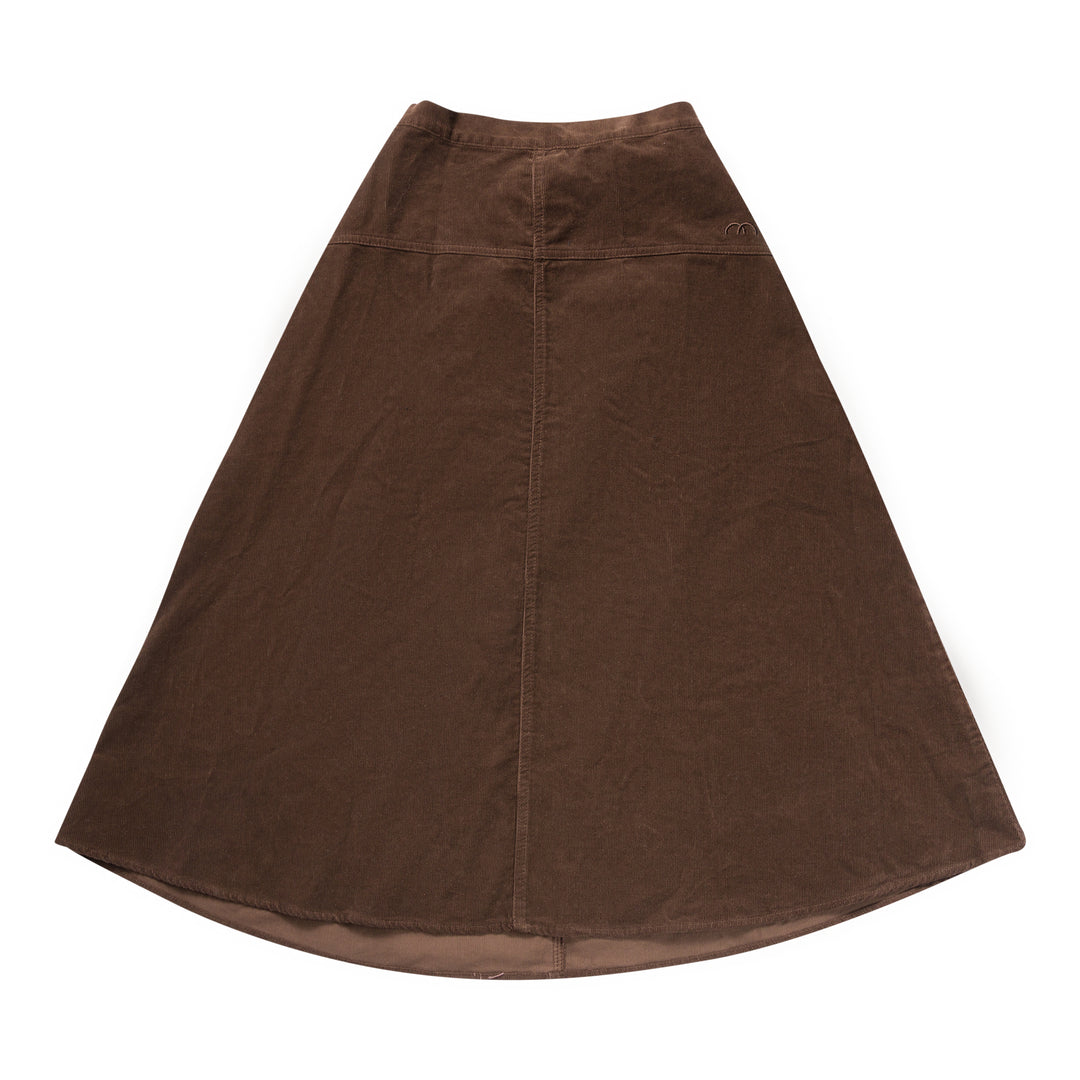 skirt midi corduroy  - chocolate-493