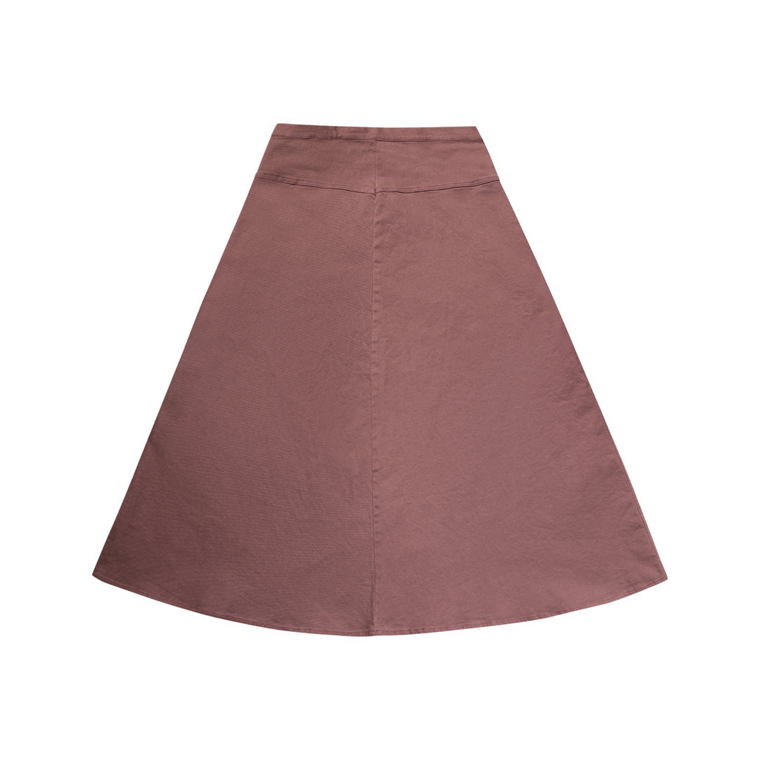 skirt washed denim midi - plum-337