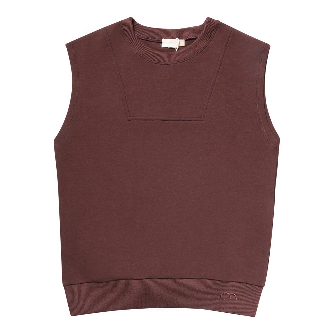vest sweatshirt  - chocolate-493