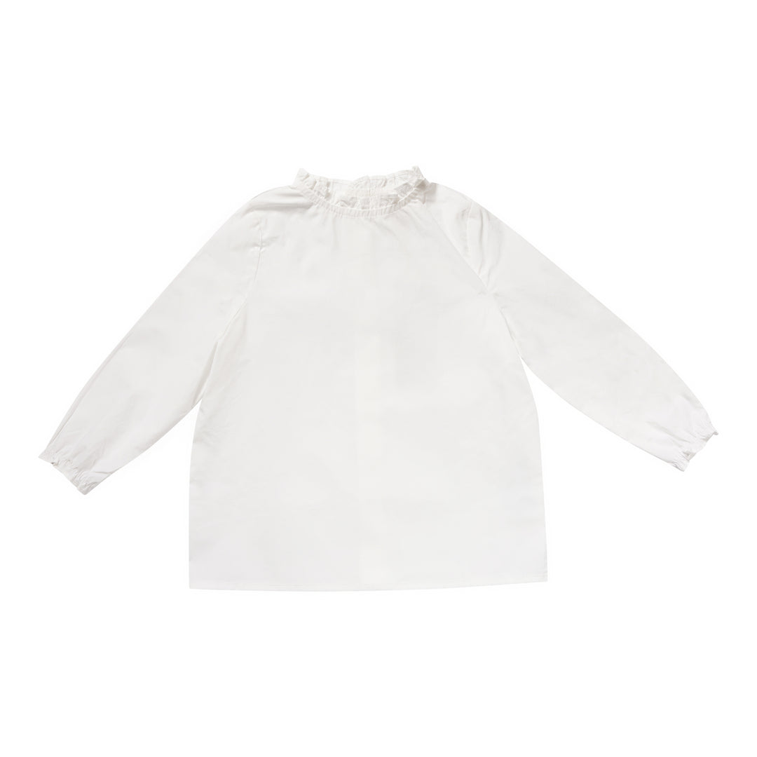 shirt l/s frill trim blouse - white-5